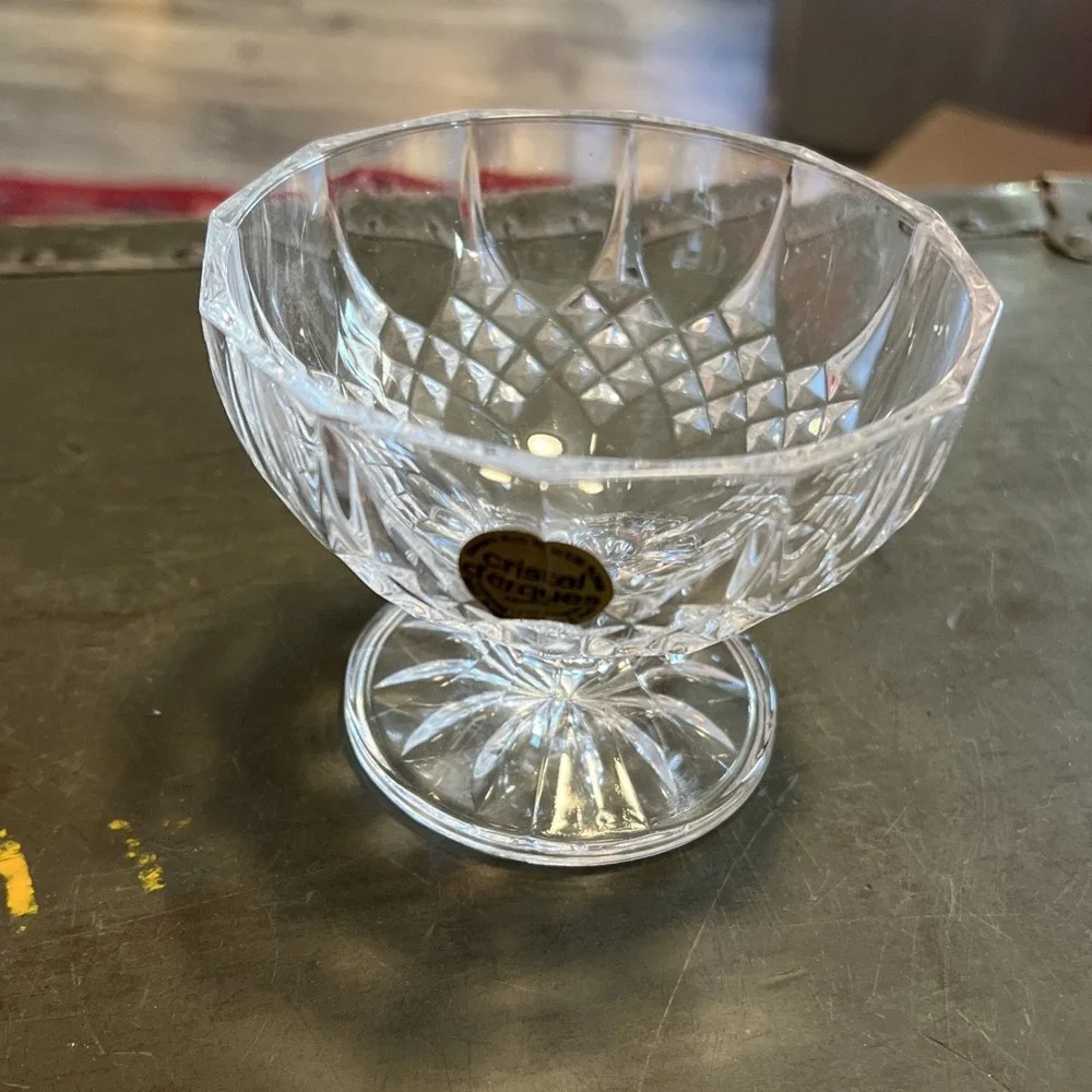 SET OF4 Cristal D'Arques Longchamp FOOTED BOWLS FRUIT DESSERT Crystal W/Box